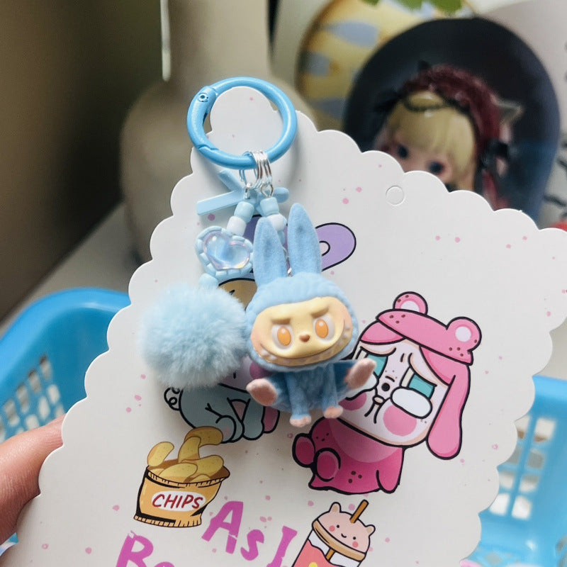 Flocked Handmade Pom-Pom Keychains