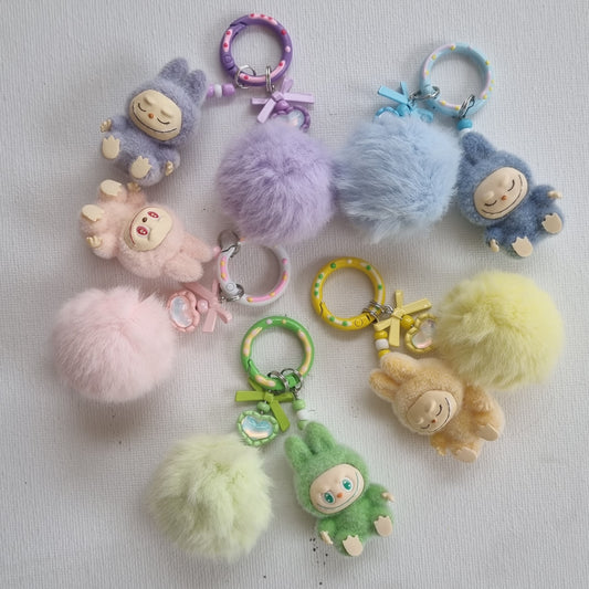 Flocked Friend Handmade Keychains